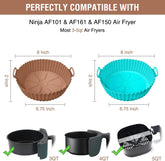 Air Fryer Silicone Liners for Ninja Air Fryer AF101 4 QT AF150 AF161 5.5 QT MAX XL, for COSORI/Gourmia/PowerXL/InstantPot/Philips 4QT and Most 3 to 5 QT Airfryers, Better than Parchment Paper Liners